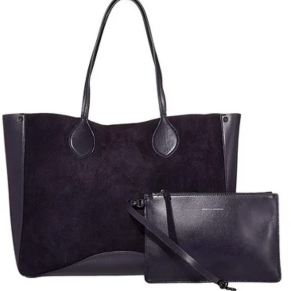 NWT $298 Rebecca Minkoff Pippa Suede/Leather Unlined Tote Deep Twilight (Navy)!